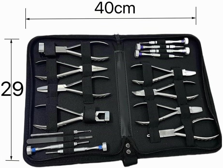 Toplionace Professionelles Brillenreparatur-Werkzeugset， 8 Zangen + 6 Schraubendreher mit Etui Zur O