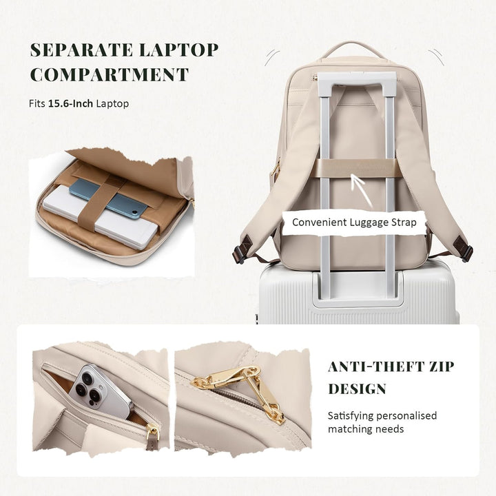 GOLF SUPAGS Laptop Rucksack Damen für 15,6 Zoll Arbeitsrucksack Anti Diebstahl Casual Daypack für Ar