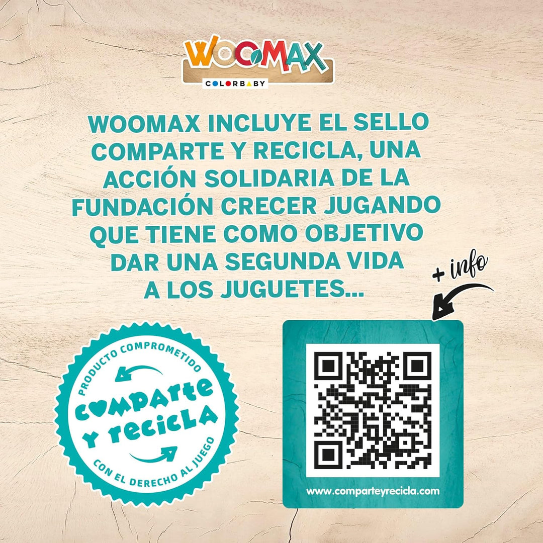 WOOMAX 49304 Werkzeuggürtel für Kinder, inklusive 12 Teilen, Kinderspielzeug aus Holz, Arbeit und Ba