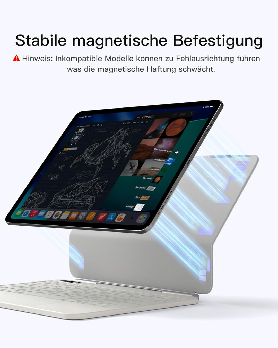 Inateck NeoMagic Magnetische Tastatur Hülle für Air 11" M4/M3/M2 (2026/2025/2024),Air 5/4,Pro 11 4/3