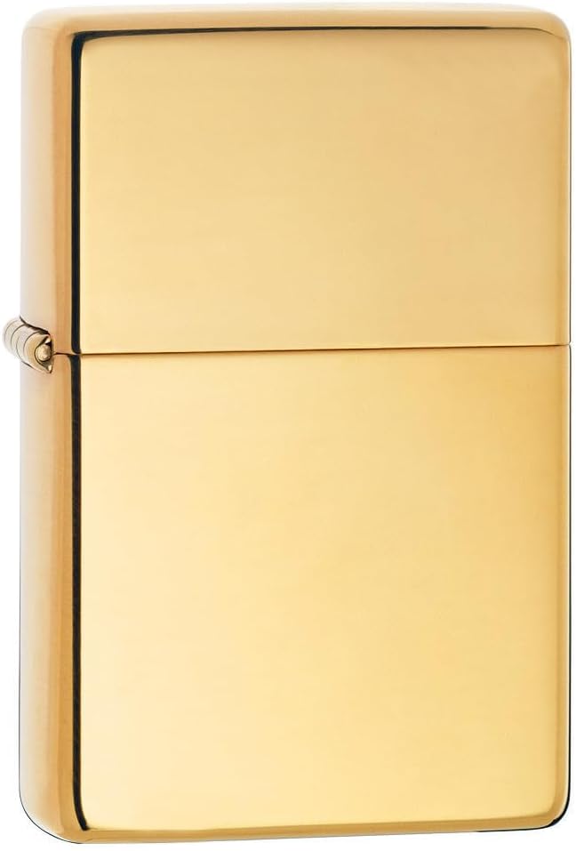Zippo Sturmfeuerzeug - Modell Vintage - High Polish Brass Finish in Gold - Nachfüllbar - Wiederverwe