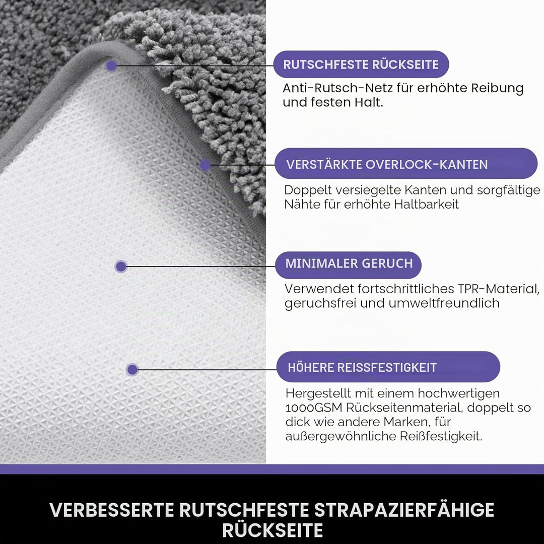 Schmutzfangmatte für Innenbereich 50 x 80 cm, rutschfeste waschbare Matte, niedriges Profil Innentür