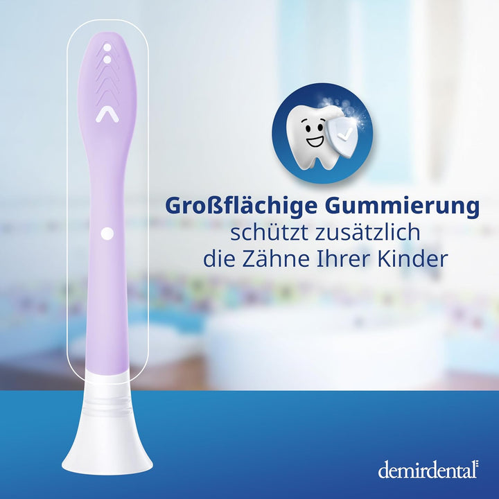 demirdental Kinder Ersatzbürsten passend für Philips Sonicare Kids, Bürstenköpfe ab 7 Jahre, entspri
