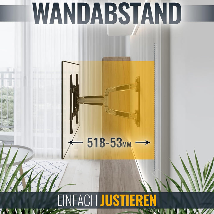RICOO TV Wandhalterung Fernseher Schwenkbar Neigbar für 32-65 Zoll, Universal TV Halterung S0644, Fe