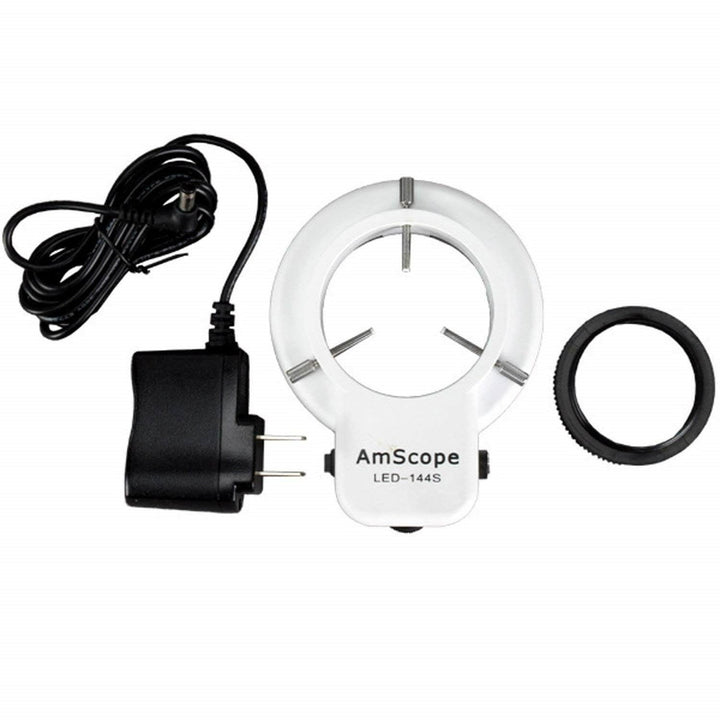 AmScope LED-144S 144 LED-einstellbares Mikroskop-Kompaktringlicht und Adapter