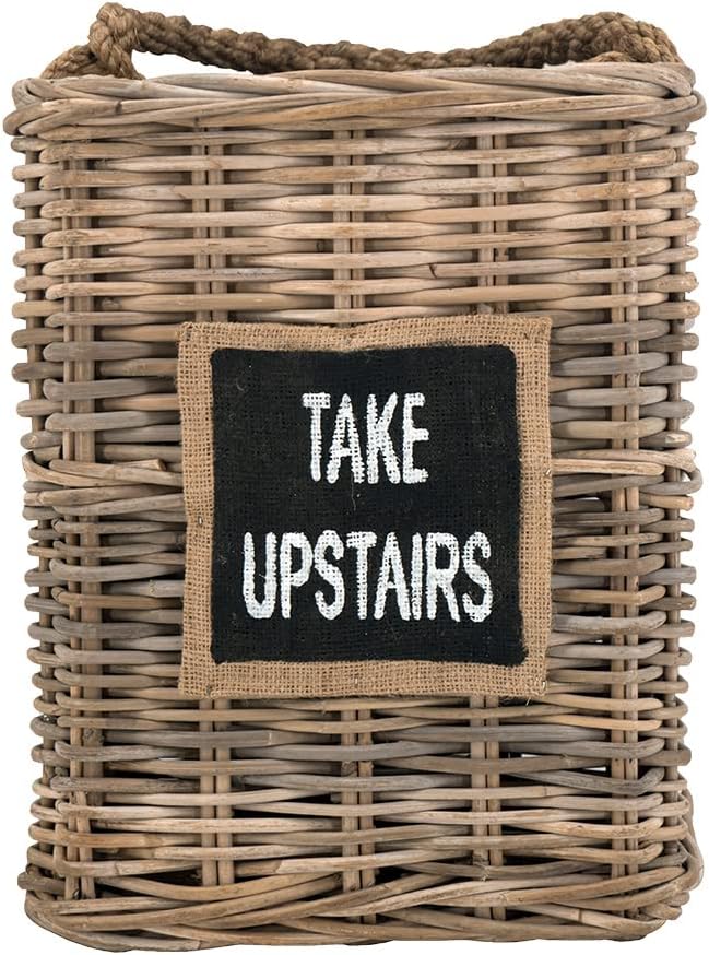 Vintage-Line Treppenkorb Take Upstairs Leinen Rattankorb mit Tau