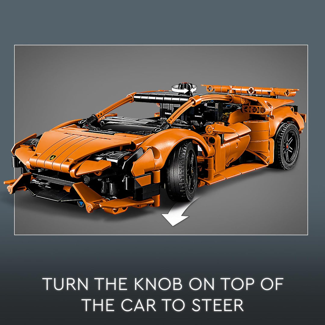 LEGO Technic 42196 Lamborghini Huracán Tecnica Orange Advanced Building Toy, Lamborghini Car Toy for