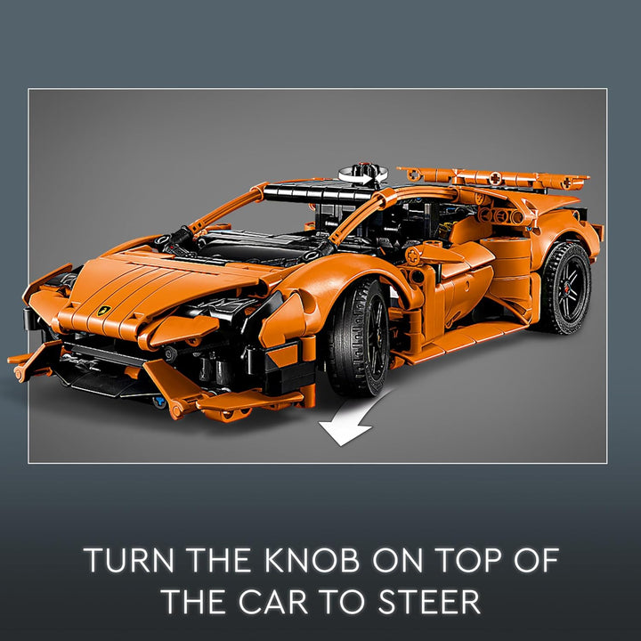 LEGO Technic 42196 Lamborghini Huracán Tecnica Orange Advanced Building Toy, Lamborghini Car Toy for