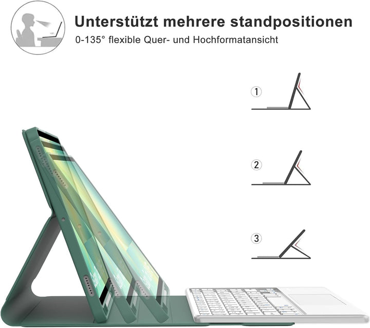 Tastatur für Samsung Galaxy Tab S9FE/S10FE 10.9", Hülle Tastatur Galaxy Tab S9/S10FE 2025 con Touchp