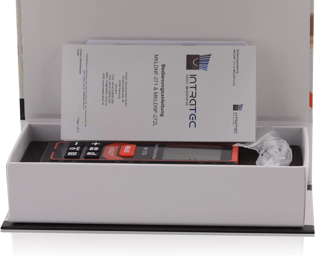 Laser Distanzmessgerät IP54 Reichweite, Entfernung 100 oder 70 Meter LCD Hintergrundbeleuchtung, mit