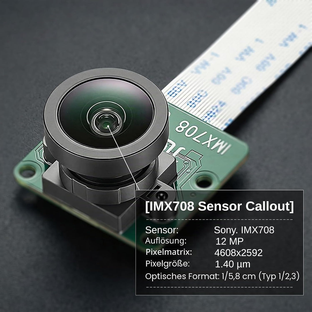 SainSmart für Raspberry Pi Kameramodul 3, 12 MP IMX708, 152° (D) Ultra-Weitwinkel-Sichtfeld, Phasenv