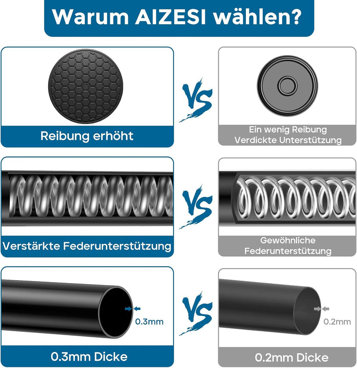 AIZESI 1 Stück Gardinenstange ohne Bohren 40-70cm Ø22mm, Teleskopstange zum Klemmen Klemmstange für