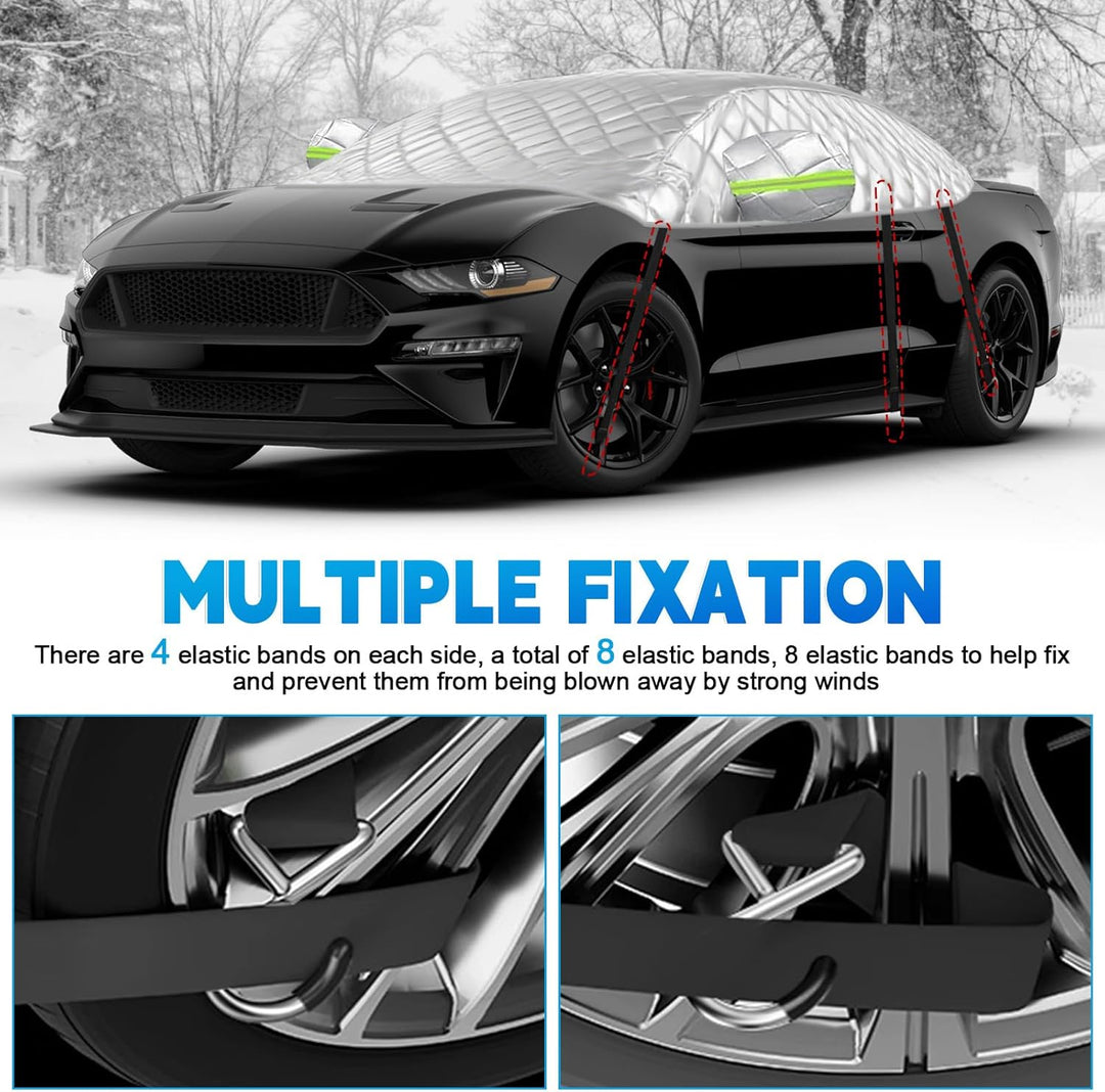 Halbgarage Auto Kompatibel mit 2005-2023 Ford Mustang S-197 S550 S650, 6-Lagige Halbabdeckung mit Ha