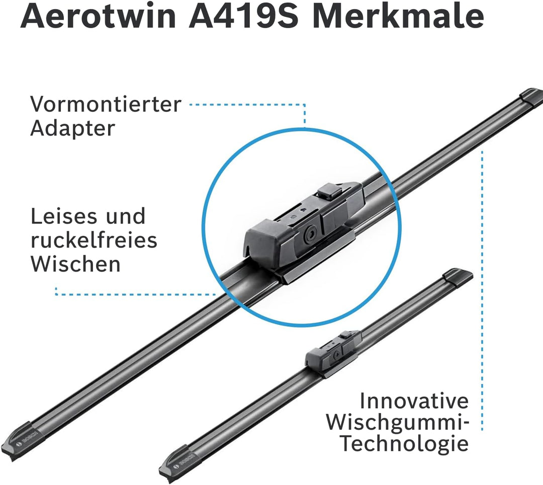 Bosch Scheibenwischer Aerotwin A419S, Länge: 600mm/450mm − Set für Frontscheibe