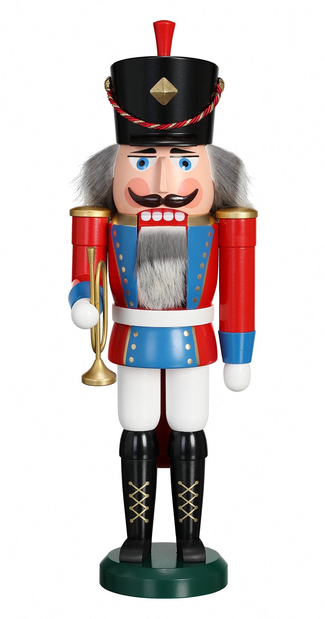 Seiffener Volkskunst Nussknacker Trompeter rot 39 cm hoch original Erzgebirge (Trompeter), Trompeter