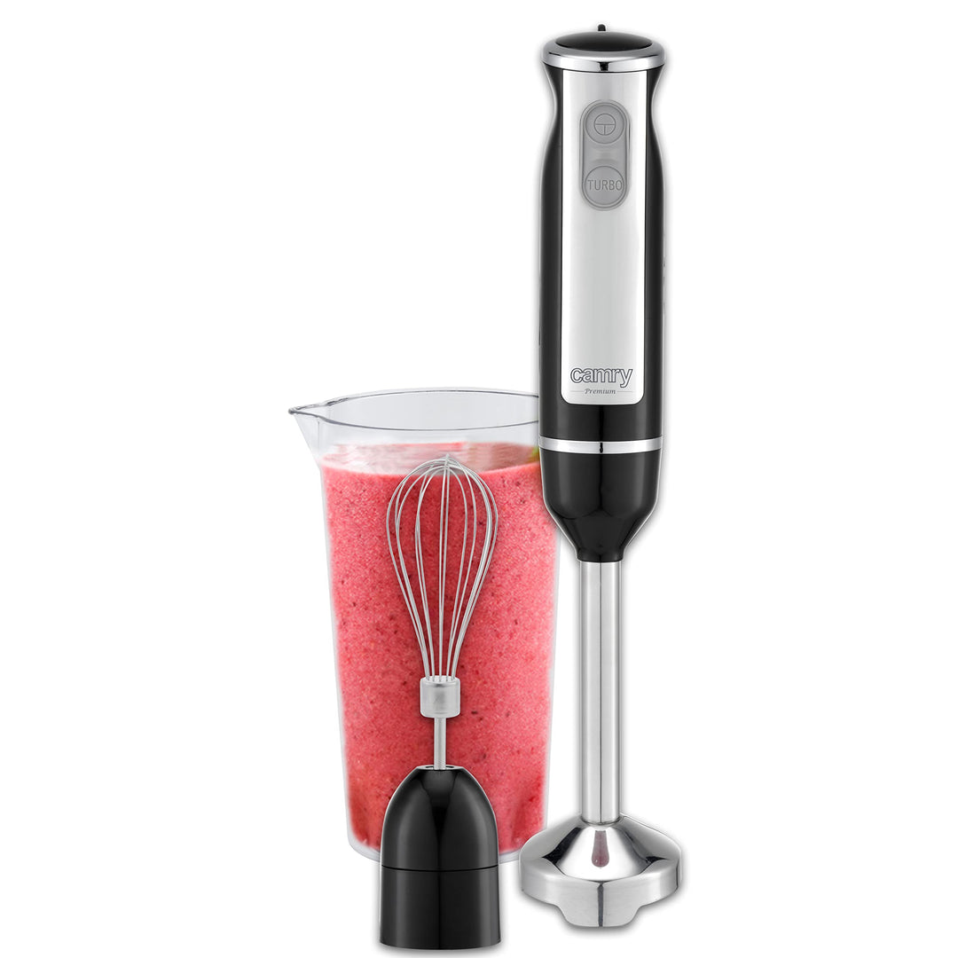 Camry CR 4621 Stabmixer, 1000W, Mixer mit Becher, Schneebesen, Mixer mit 2 Gechwindigkeiten, Blender
