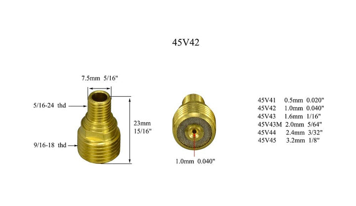 RIVERWELD WIG Gaslinse Spannzangenkörper 1,0mm-3,2mm Spannzange Pyrex Cup 10 Aluminiumoxid Düse Cups