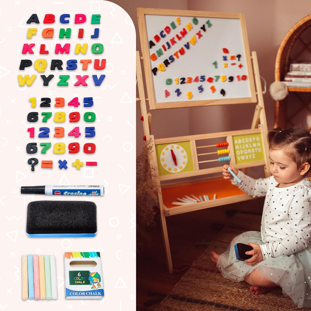 Mamabrum, Spieltafel aus Holz, doppelseitige Kindertafel Magnetisch und Kreide Kindertafel, Doppelse