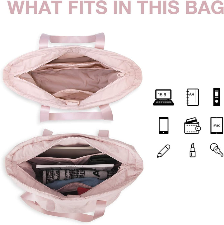 BAGSMART Damen-Einkaufstasche, grosse Umhängetasche, Henkel, Handtasche mit Yogamatten-Schnalle für