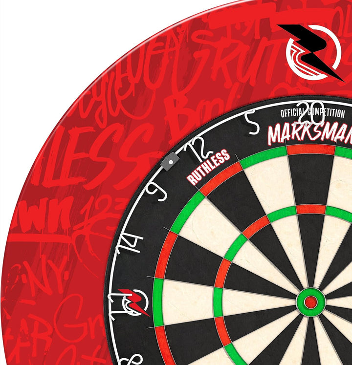 Ruthless Hot Shot Dartscheibe | Endurance Runddraht Sisal Dartscheibe Set inkl. 2 Sets Steeldarts Gr