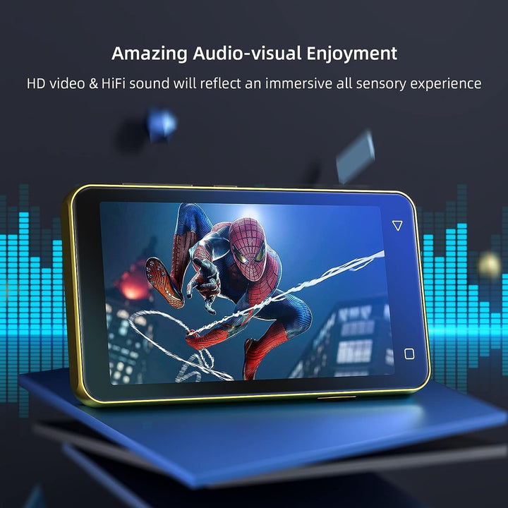 MP3-Player mit Bluetooth und WLAN, 4"-Voll-Touchscreen MP4 - mit Spotify, Android-Streaming-Musikpla