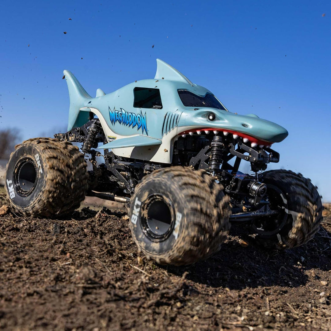 LOSI 1:8 Mini LMT Megalodon Monster Jam Truck 2S 4x4 Ready to Run Bürstenmotor, inkl Akku und Ladege