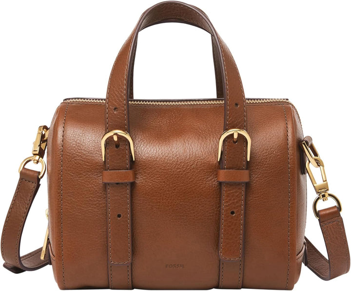Fossil Damen Carlie Satchel, 19 L x 12.1 W x 17.1 cm H Brown, Brown