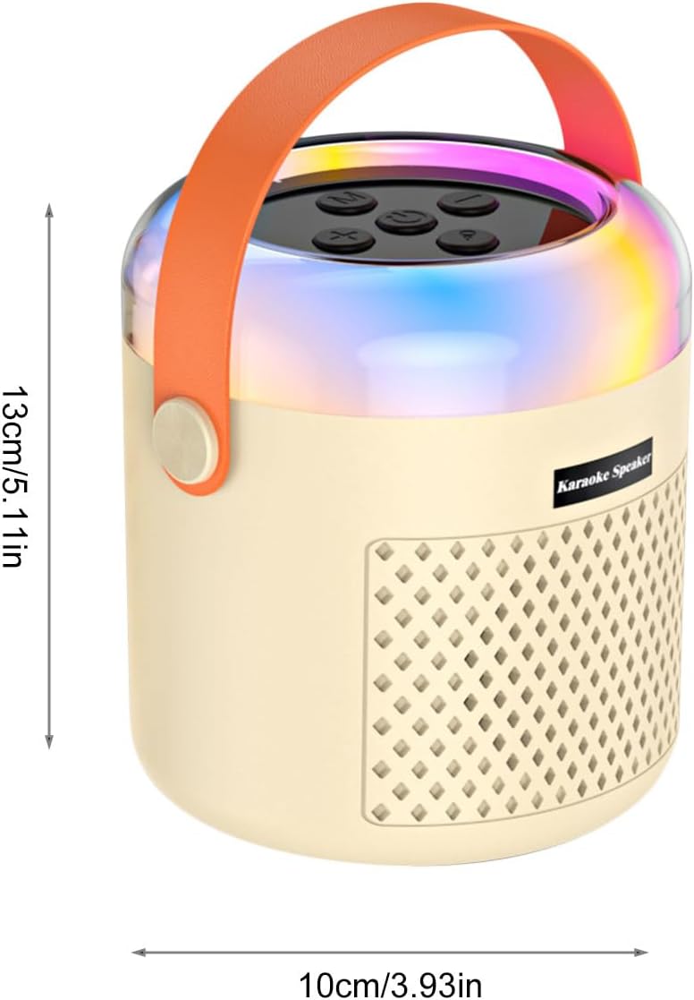 Karaoke für Kinder - Musikplayer mit LED-Lichtern | Tragbarer Karaoke-Lautsprecher mit Mikrofon,Für