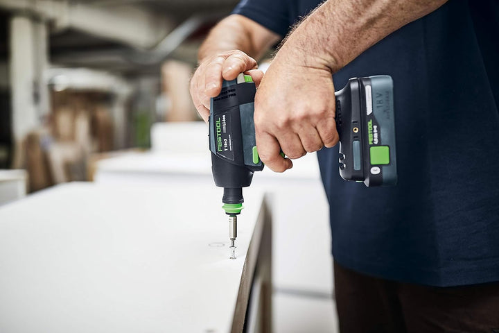 Festool Akku-Bohrschrauber T 18+3-Basic (mit Werkzeugfutter, Magnet-Bithalter, Schnellspannbohrfutte
