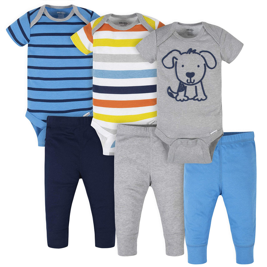 Onesies Brand Unisex Baby 21391616a Hosen-Set (11er Pack) 0-3 Monate Blue Dog Stripe, 0-3 Monate Blu