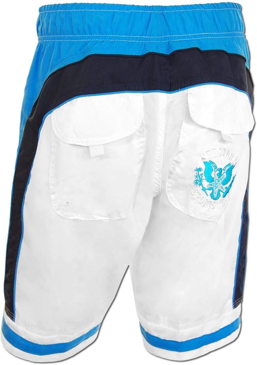 SEESTERN Herren Boardshorts Surfshorts Boardshort Badeshorts mit Gummizug hinten S-3XL mittellang 47