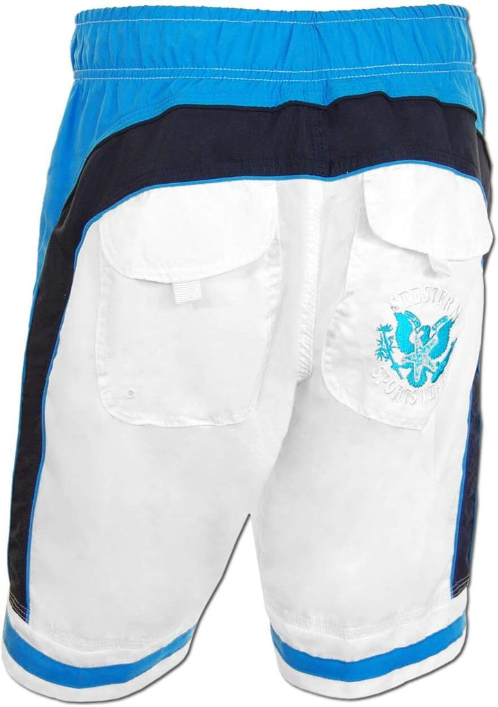 SEESTERN Herren Boardshorts Surfshorts Boardshort Badeshorts mit Gummizug hinten S-3XL mittellang 47