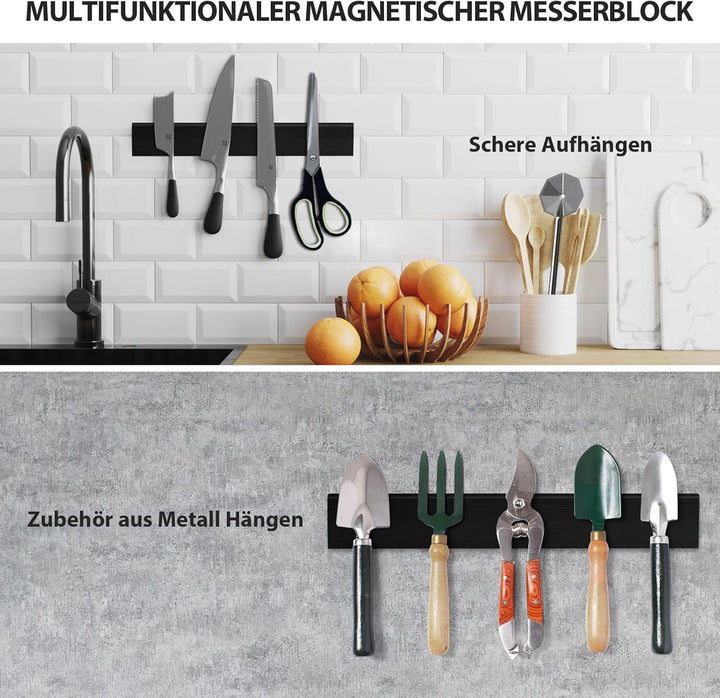Cheerhom Magnetleiste Messer mit Magnet, Messerblock Magnetisch Ohne Messer, Messerhalter Magnetisch