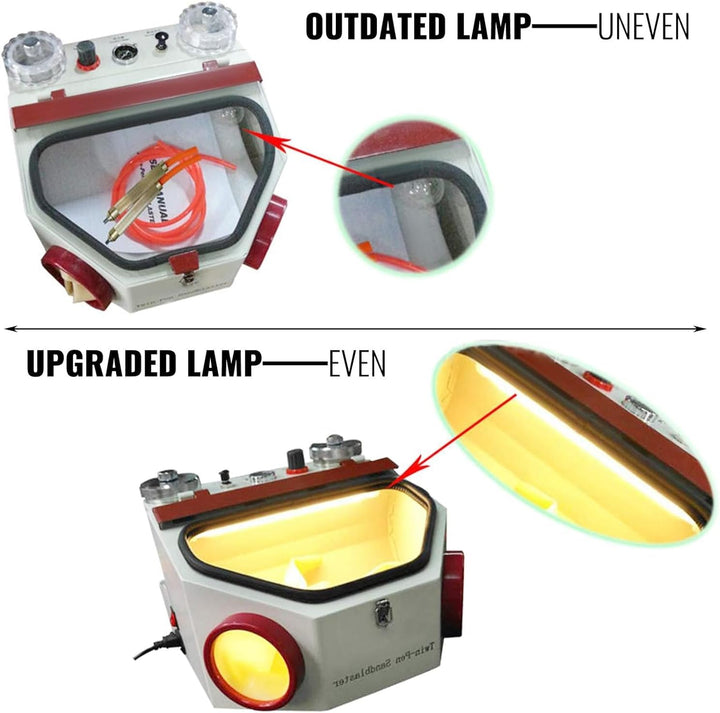 220V Sandstrahler, 50W Dental-Sandstrahlgeräte, Sandstrahlgeräte mit zwei Stiften und LED-Lichtleist