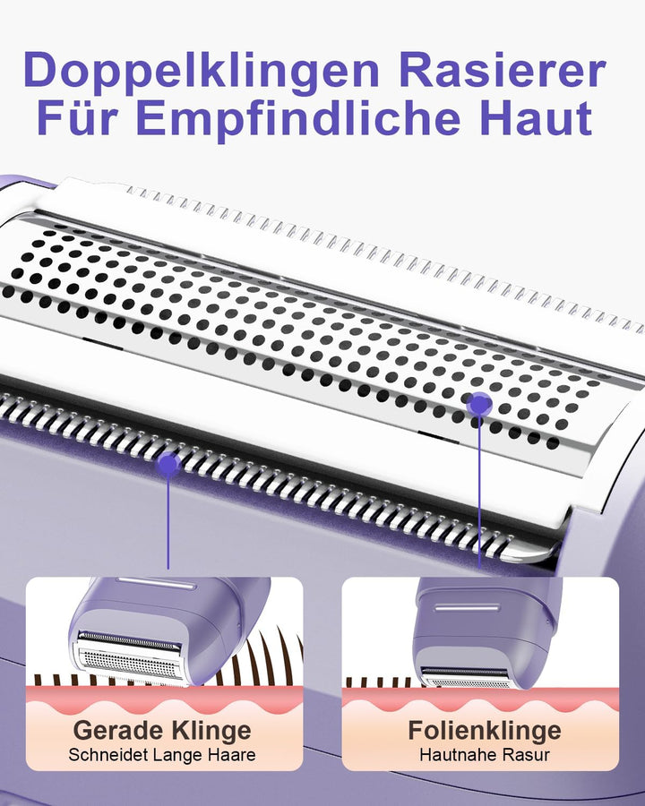 Elektrischer Rasierer Damen, Damenrasierer Elektrisch, Rasierer Damen Elektrisch Mit Doppelklingen,