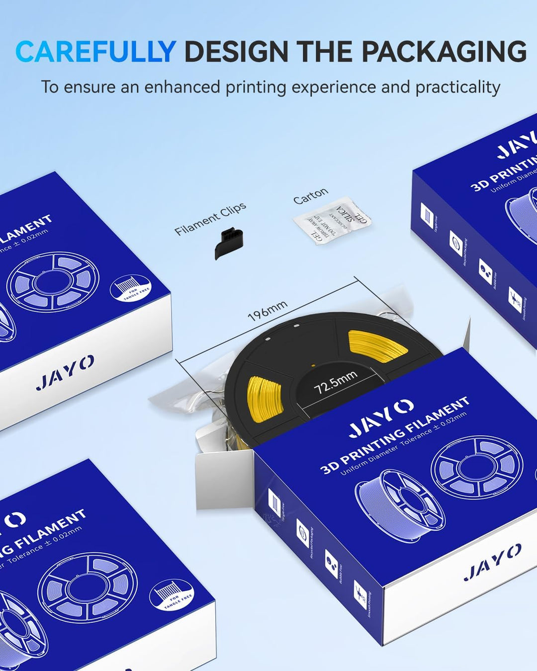 JAYO PLA+ Filament 1.75mm Braun 1.1KG, Erhöhte Zähigkeit PLA Plus Filament-3D-Druckmaterialien, Mass
