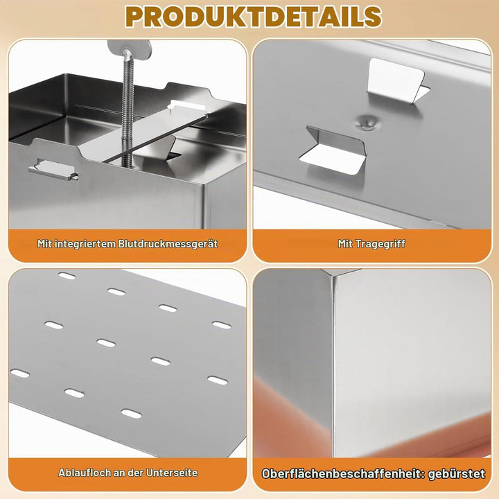 TOPBATHY Tofu-Pressform Aus 304 Edelstahl 16X12X9Cm – Handbetriebene Tofu-Form Zur Hausgemachten Her