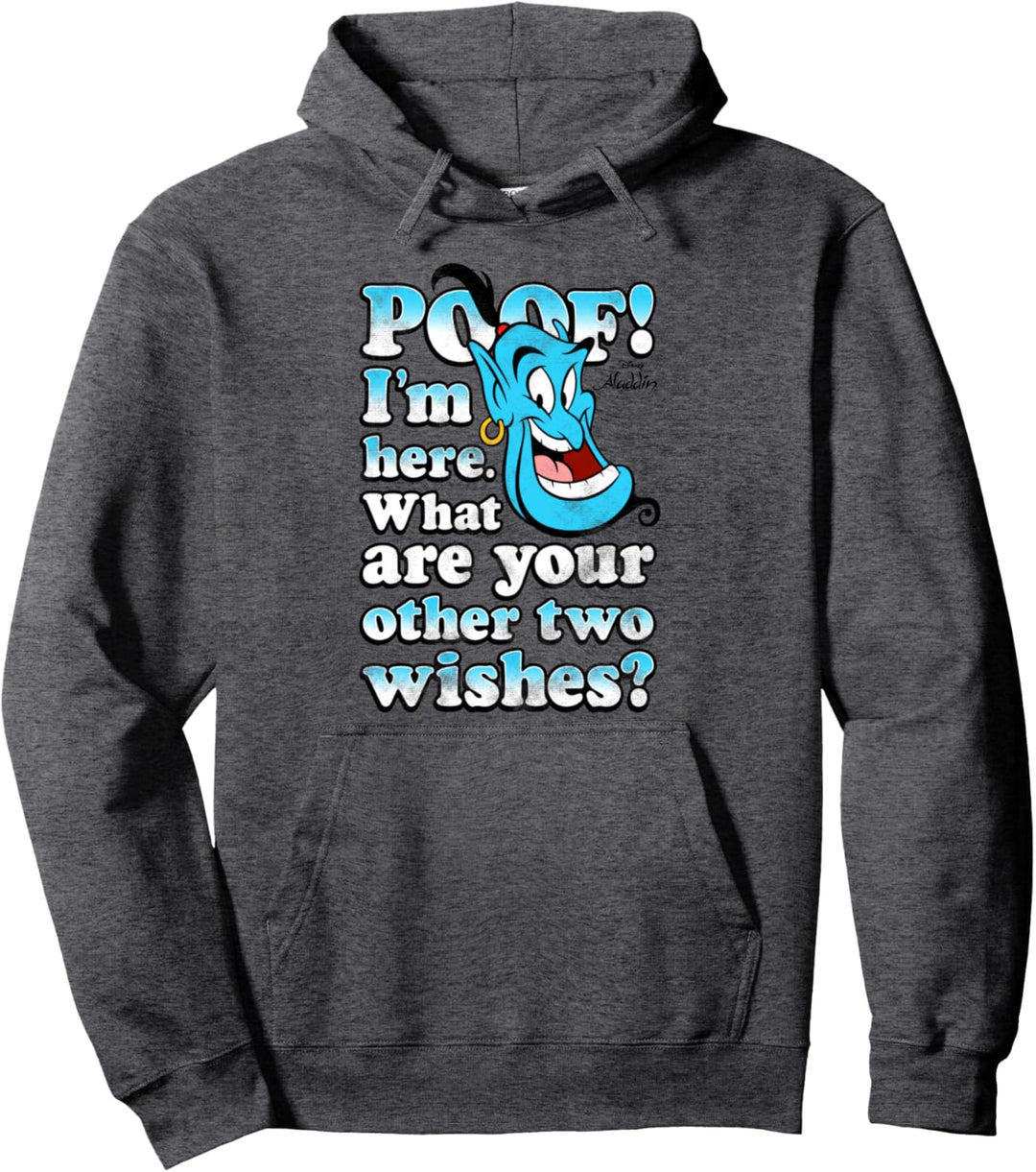 Disney Aladdin Genie Two Wishes Slogan Pullover Hoodie