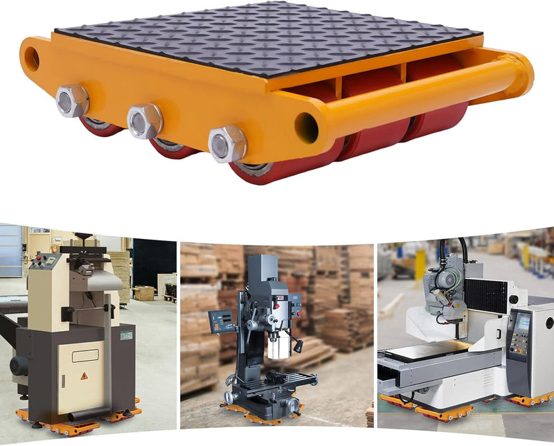 15T Panzerrollen,Schwerlast-Transportrollen aus Kohlenstoffstahl, Industrieroller mit 9 PU-Richtungs