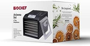 BioChef Arizona Sol Dörrautomat/Dörrgerät mit 6 Einschüben aus Edelstahl PLUS Digitaler Timer + Ther