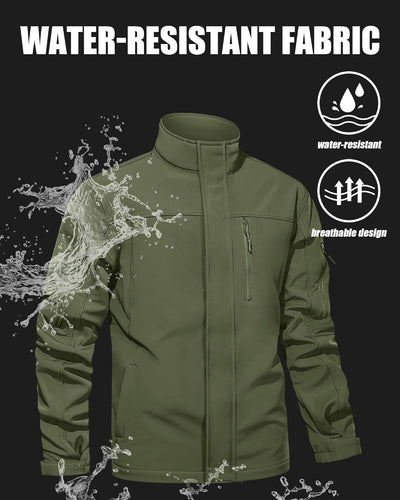 TACVASEN Herren Softshell Jacke Winddichte Outdoorjacke Übergangsjacke mit Reissverschlusstasche M A