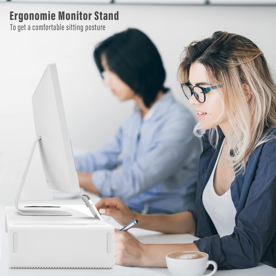 OImaster Monitorständer Riser, klappbar, höhenverstellbarer Computerständer mit Schublade & Stiftefa