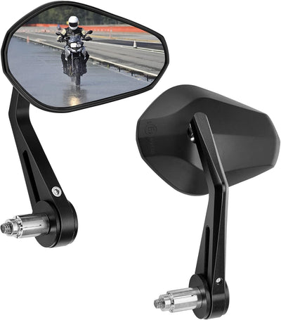 KEMIMOTO Lenkerendenspiegel Motorrad, 2 Stück Motorrad Spiegel Rückspiegel E-geprüft, 360°drehbarer