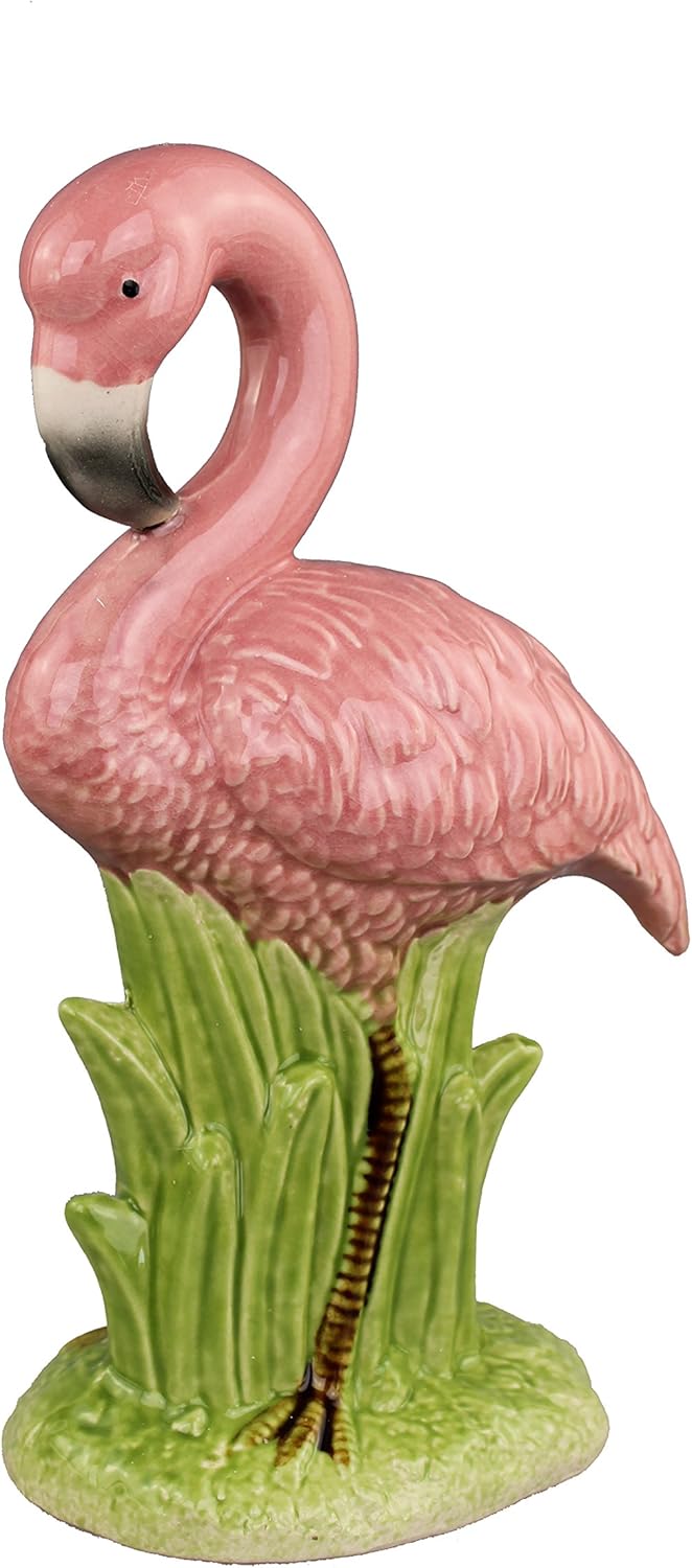 Pastel Tischvase Dekofigur Flamingo Blumentopf Origami Design Keramik Hohe nach Wahl (Figur Flamingo