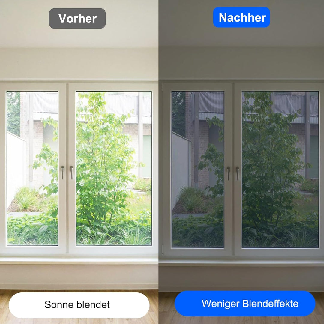Ohmywor Fensterfolie Sonnenschutz Selbsthaftend Sichtschutz Hitzeschutz Fensterfolie von Aussen Durc