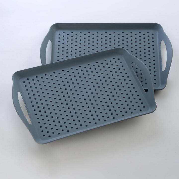 3 PAGEN® 2X Anti-Rutsch Tablett XL mit Griff, rutschfest Serviertablett Gross 2er-Set, Antirutsch Ta