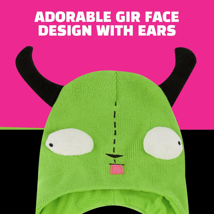 Concept One Unisex-Erwachsene Invader Zim, Peruanische Wintermütze mit Ohren und Quasten Beanie-Mütz