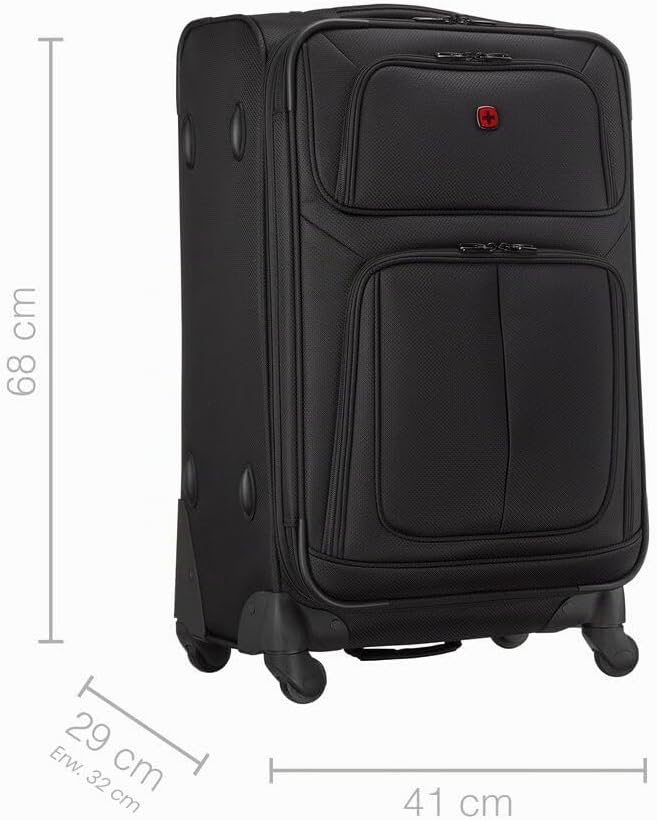 WENGER Sion Medium Weichschalenkoffer mit 4 Rollen, Trolley, Mittelgross, 72 (82) l, Erweiterbar, Da