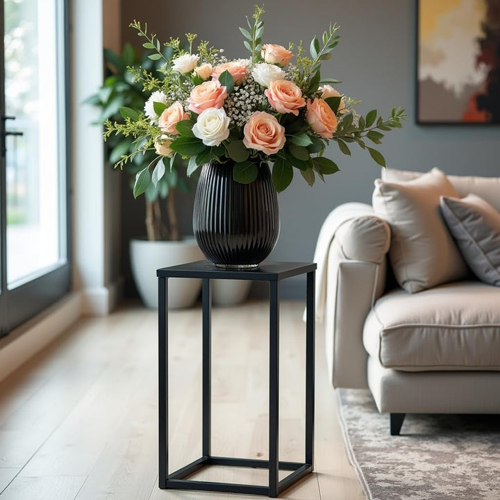 Pflanzenständer Ferro - 24x24x40cm - Farbe Schwarz - für Zimmerblumen - Metallregal - Dekorativer Ti
