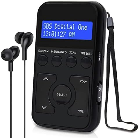 MangoKit Kleines Tragbares Mini DAB/DAB+/UKW-Radio,Digitales Taschenradio mit Kopfhörer,Wiederauflad